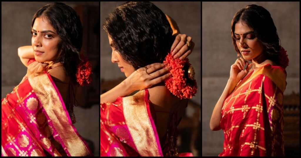 Malavika Mohanan's new saree traditional pictures.